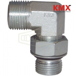 Male Flat Face x Male SAE O-ring Boss 90° Elbow FS6801-6-6