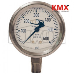 Liquid Filled Stainless Case Gauge Lower Mount GLS435