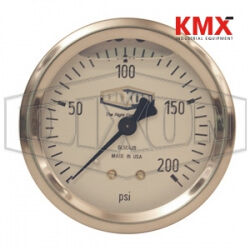 Liquid Filled Stainless Case Gauge Center Back Mount GLSC400