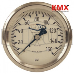 Stainless Liquid Filled Gauge Center Back Mount GLSSC160