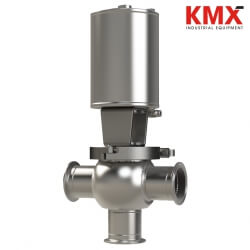 SSV Series Single Seat Valve, Shut-Off T Body, Clamp, Spring Return Actuator (Air-To-Raise) S02A10C2PE
