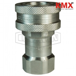 DQC H-Series ISO-B Poppet Valve Female Threaded Coupler 10HBF10-SS