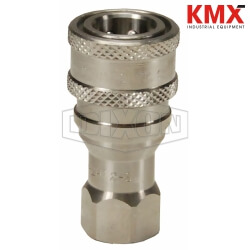 DQC H-Series ISO-B Poppet Valve Female Threaded Coupler 3HBF3-SS