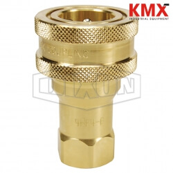DQC H-Series ISO-B Poppet Valve Female Threaded Coupler 6HBF6-B