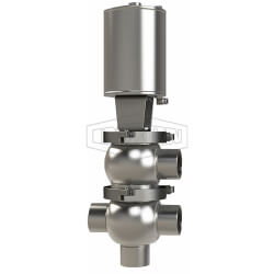 SSV Series Single Seat Valve, Divert LT Body, Weld, Spring Return Actuator (Air-To-Raise) D07A20B1EV