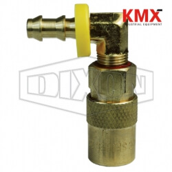 DQC CM-Series Industrial Mold Interchange Unvalved Coupler 90° Push-Loc Barb 2CM9B2-B-E
