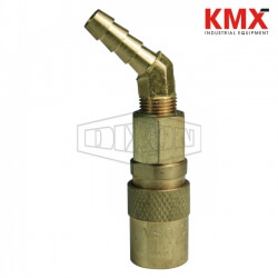 DQC CM-Series Industrial Mold Interchange Valved Coupler 45° Hose Barb 3CM4S3-B