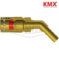 DQC CM-Series Industrial Mold Interchange Unvalved Coupler 45° Hose Barb 3CM4S3-B-E