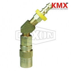 DQC CM-Series Industrial Mold Interchange Unvalved Coupler 45° Push-Loc Barb 4CM4B4-B-E