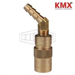 DQC CM-Series Industrial Mold Interchange Unvalved Coupler 45° Hose Barb 4CM4S6-B-E