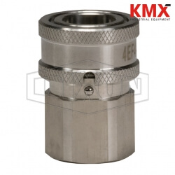 DQC E-Series Straight Through Interchange Female Coupler with Locking Sleeve 4EF4-S-LS