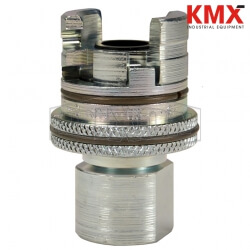 Dual-Lock P-Series Thor Interchange Female Thread Coupler with Knurled Flanged Sleeve 4PF4-FS