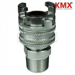 Dual-Lock P-Series Thor Interchange Male Thread Coupler with Knurled Flanged Sleeve 4PM4-FS