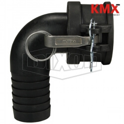Polypropylene Cam & Groove Type C 90° Elbow Coupler x Hose Shank 90PPC200