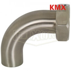 Polished 90° Plain Bevel Seat with Hex Nut x Weld Elbow B2FP-G150