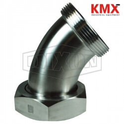 Threaded Bevel Seat x Plain Bevel Seat with Hex Nut 45° Elbow B2P-G200