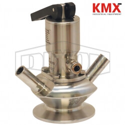 BSV Series Dixon/Rieger 3A Sample Valve, Dual Port with Pneumatic Actuator with Open Lever BSVD-OC300B025