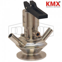 BSV Series Dixon/Rieger 3A Sample Valve, Dual Port with Pneumatic Actuator with Self Closing Lever BSVD-SC250B375