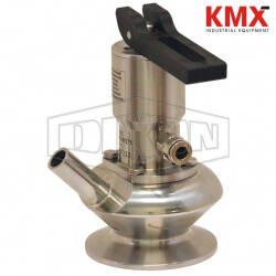 BSV Series Dixon/Rieger 3A Sample Valve, Single Port with Pneumatic Actuator with Self Closing Lever BSVS-SC050B050