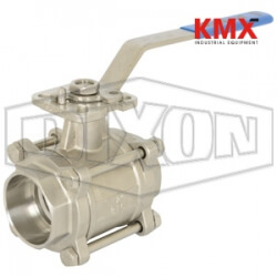 3 Piece Industrial Stainless Steel Ball Valve Socket Weld BV2IG-40033-A